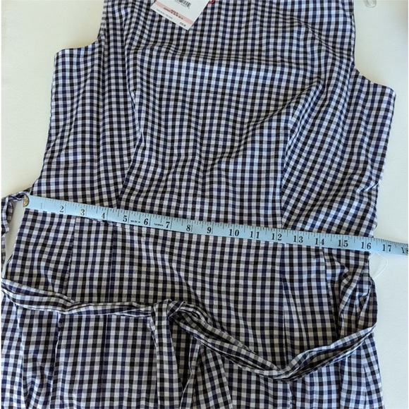 🆕️ Anne Klein Gingham Navy-White Dress. Detachable Waist Belt. NWT - Picture 4 of 12